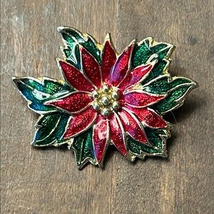 Poinsettia vintage brooch